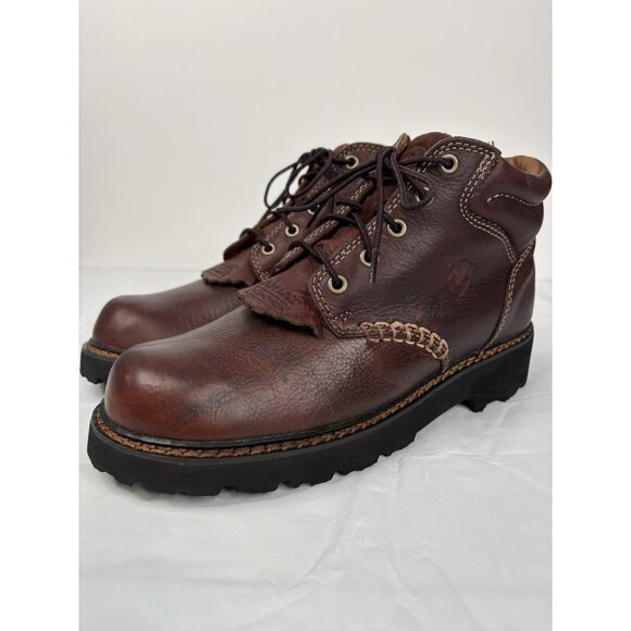 Ariat Canyon Lace Up Leather Work Boots Men’s 7 B Brown Lace UP Round Toe - Picture 1 of 16